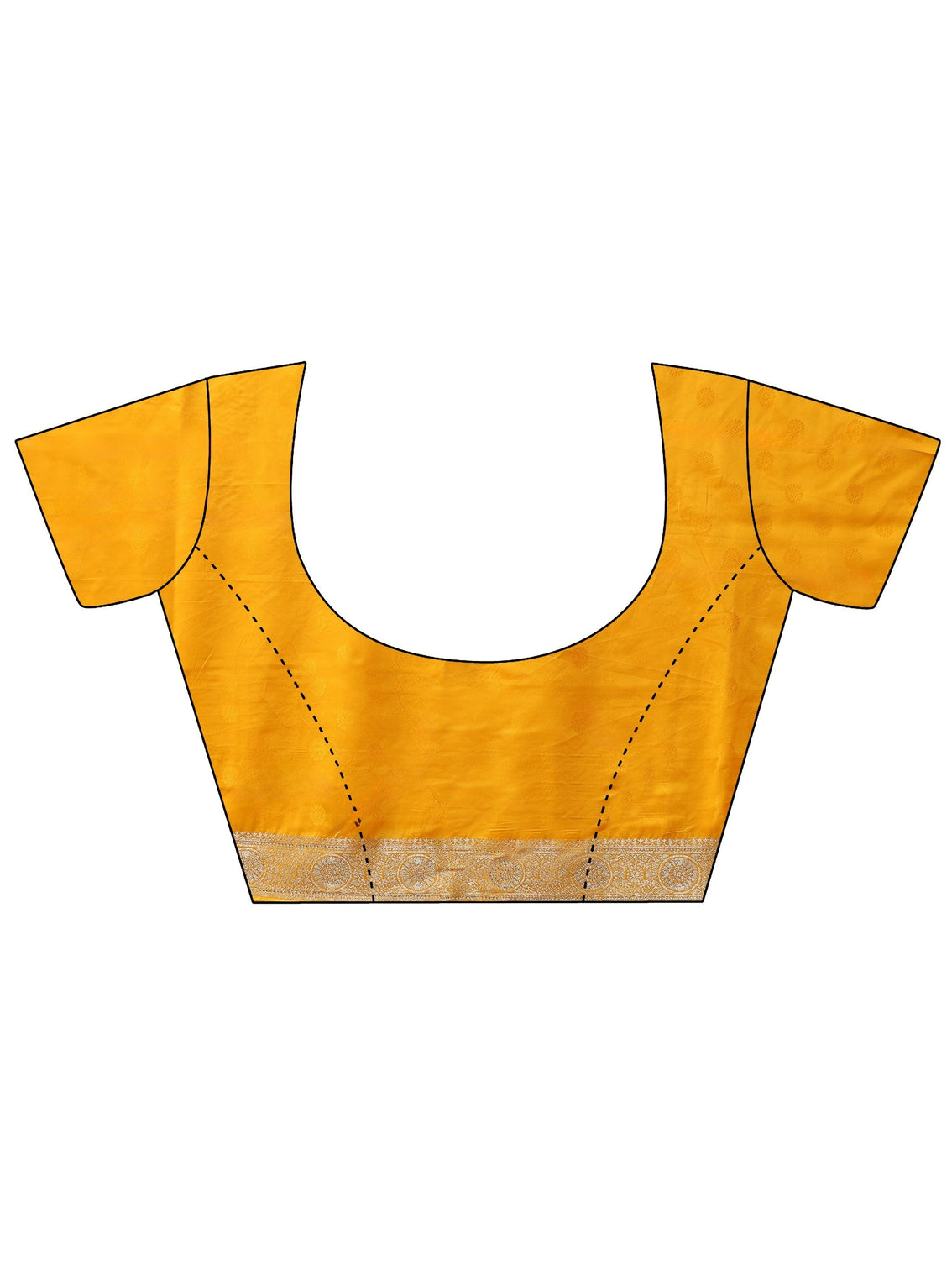 Mameraa Yellow Woven Design Satin Saree with Stone Work