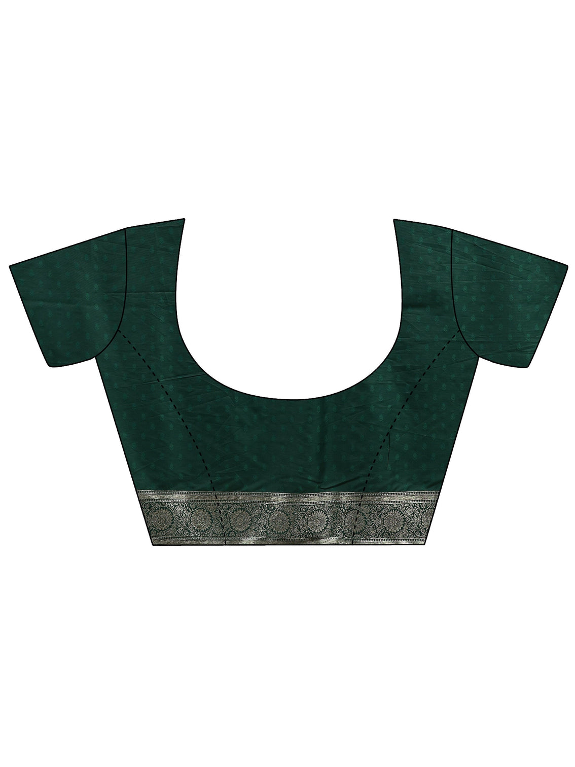 Mameraa Bottle Green Banarasi Silk Blend Saree
