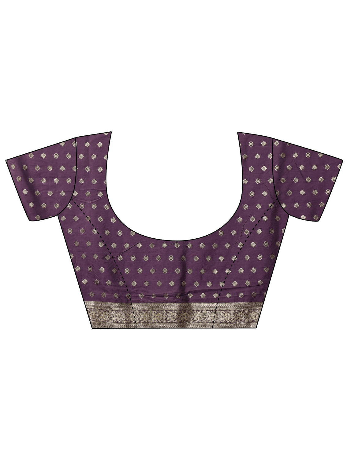 Mameraa Purple Geometric Woven Design Silk Blend Saree