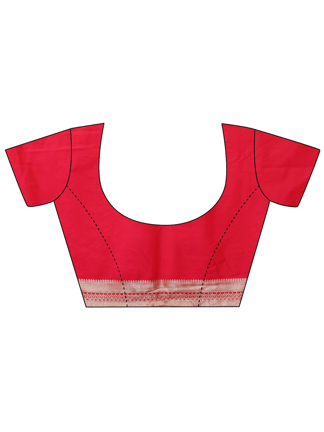 Mameraa Rani Pink Chevron Woven Design Silk Blend Saree