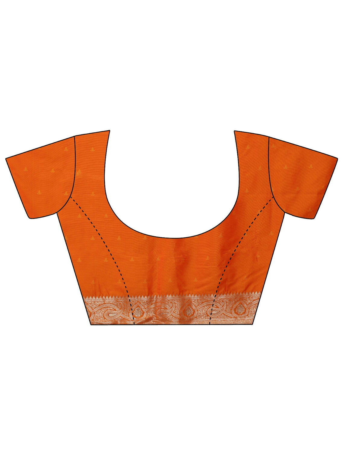 Mameraa Orange Banarasi Silk Blend Saree