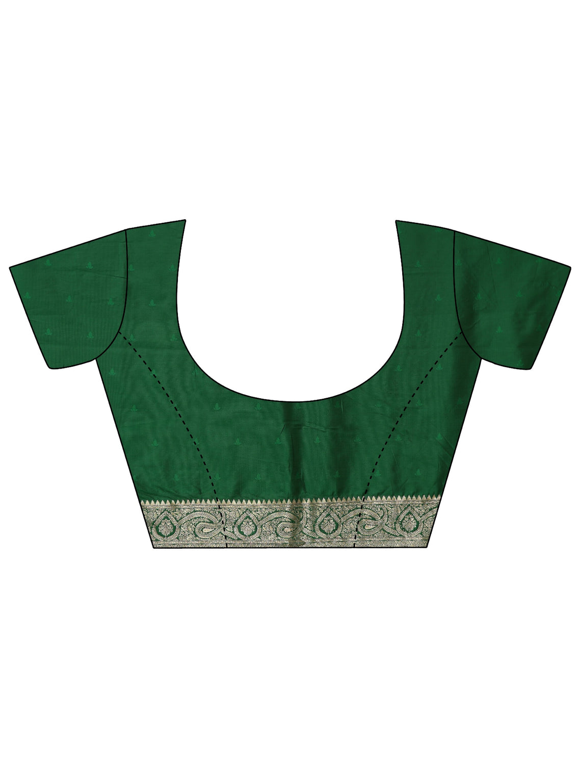 Mameraa Bottle Green Banarasi Silk Blend Saree