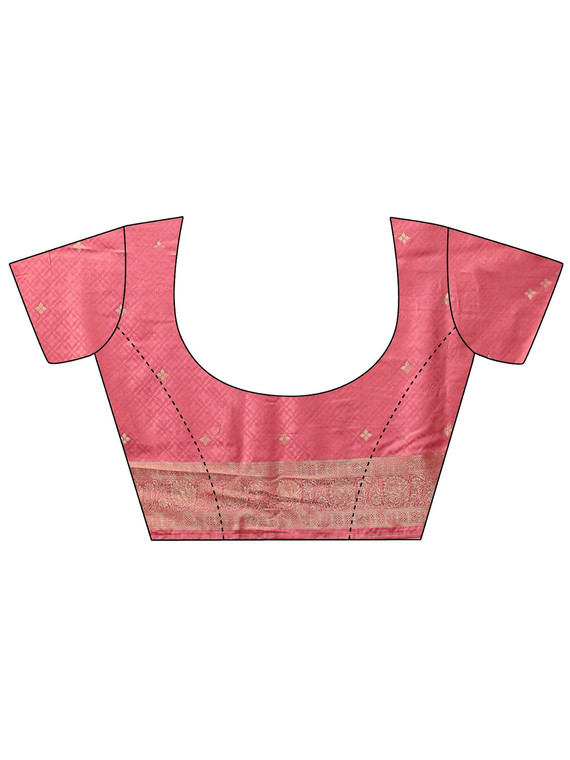 Mameraa Pink Floral Woven Design Satin Saree with Embellished Pallu