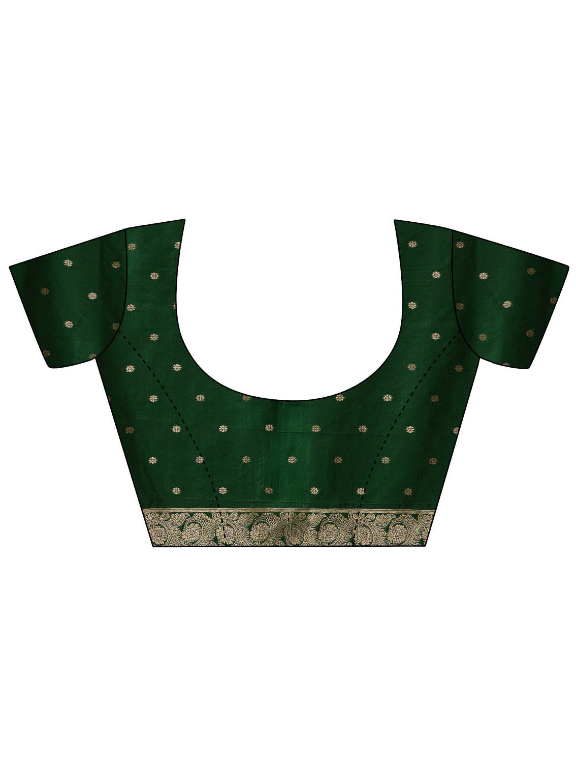 Mameraa Bottle Green Banarasi Silk Blend Saree with Stone Work