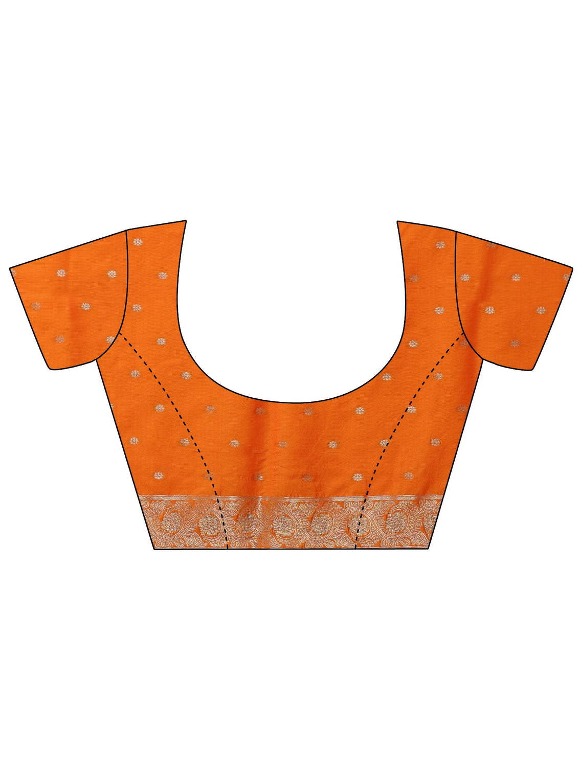 Mameraa Orange Banarasi Silk Blend Saree