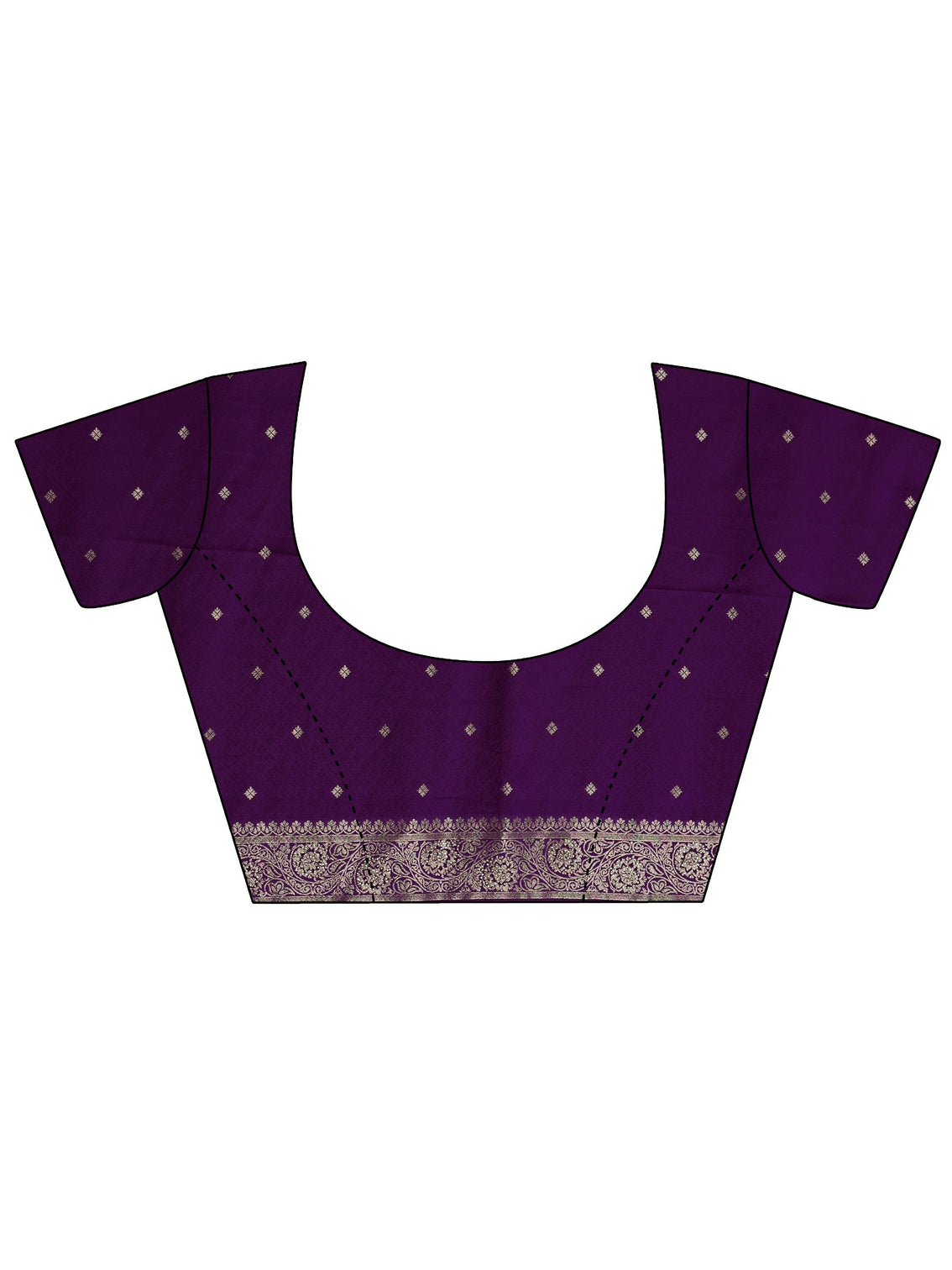 Mameraa Pansy Purple Floral Woven Design Satin Saree