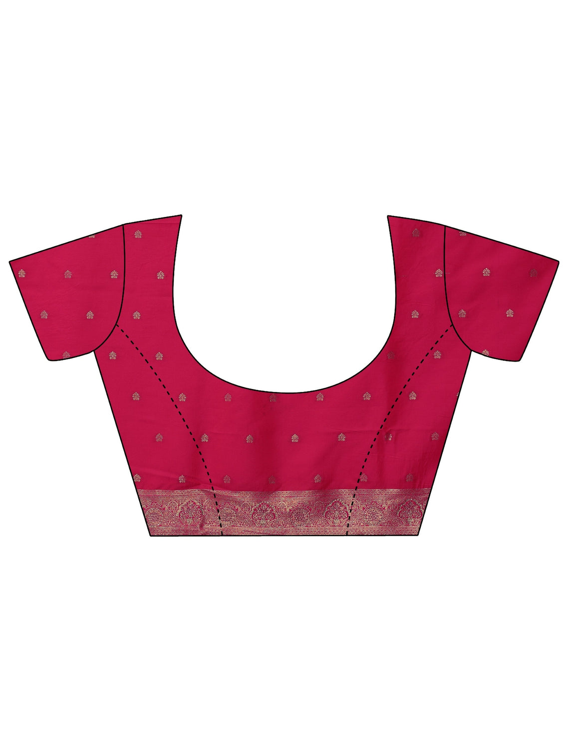 Mameraa Pink Floral Woven Design Embellished Silk Blend Saree