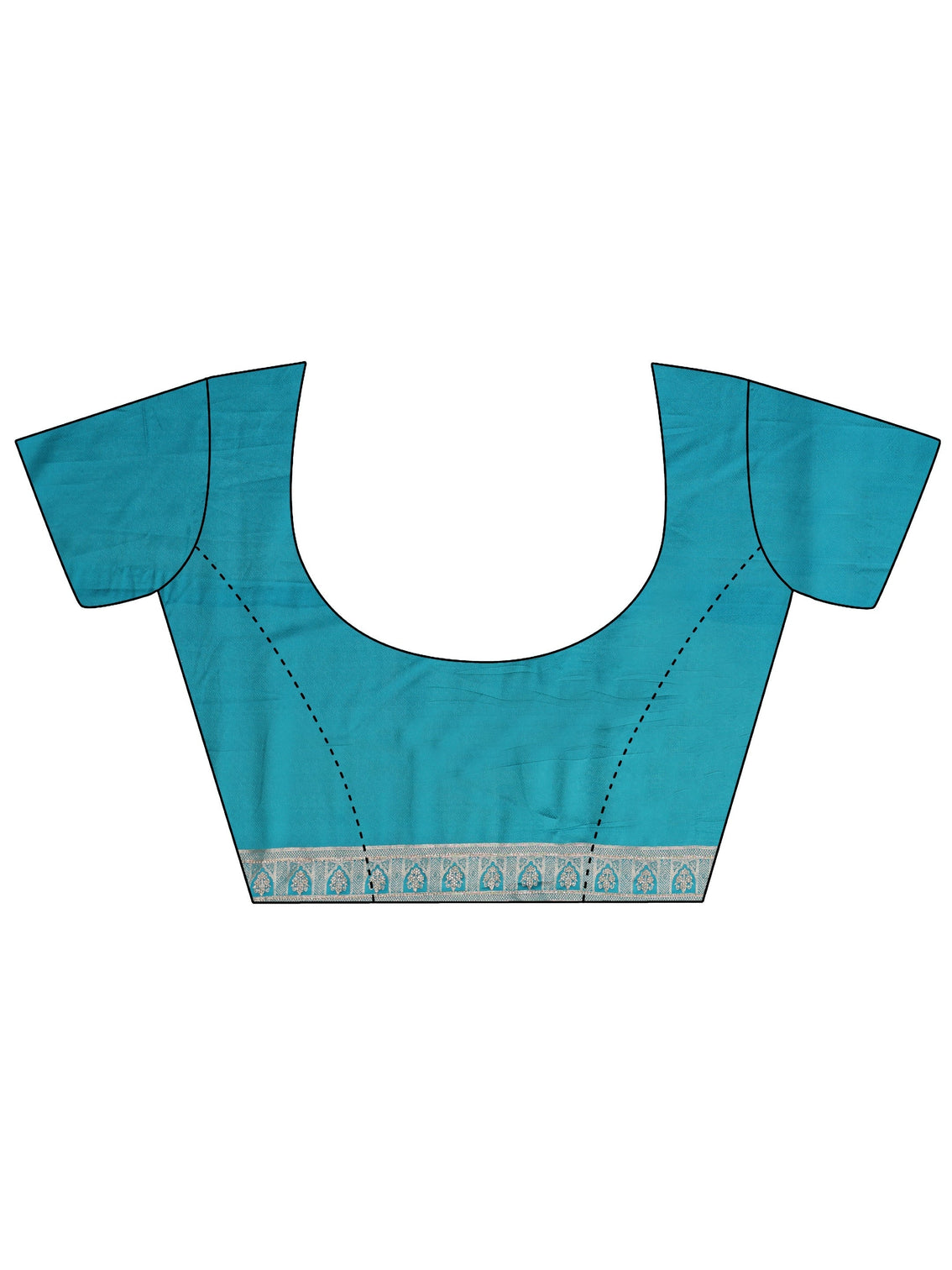 Mameraa Turquoise Blue Woven Design Satin Saree