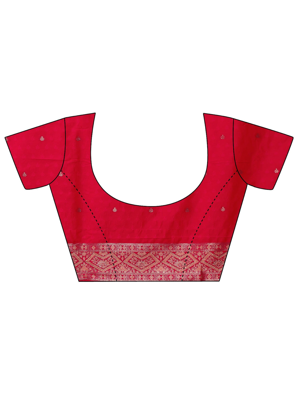 Mameraa Peach Pink Woven Design Embellished Silk Blend Saree