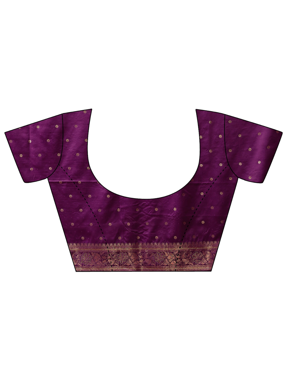 Mameraa Royal Purple Floral Woven Design Embellished Satin Saree