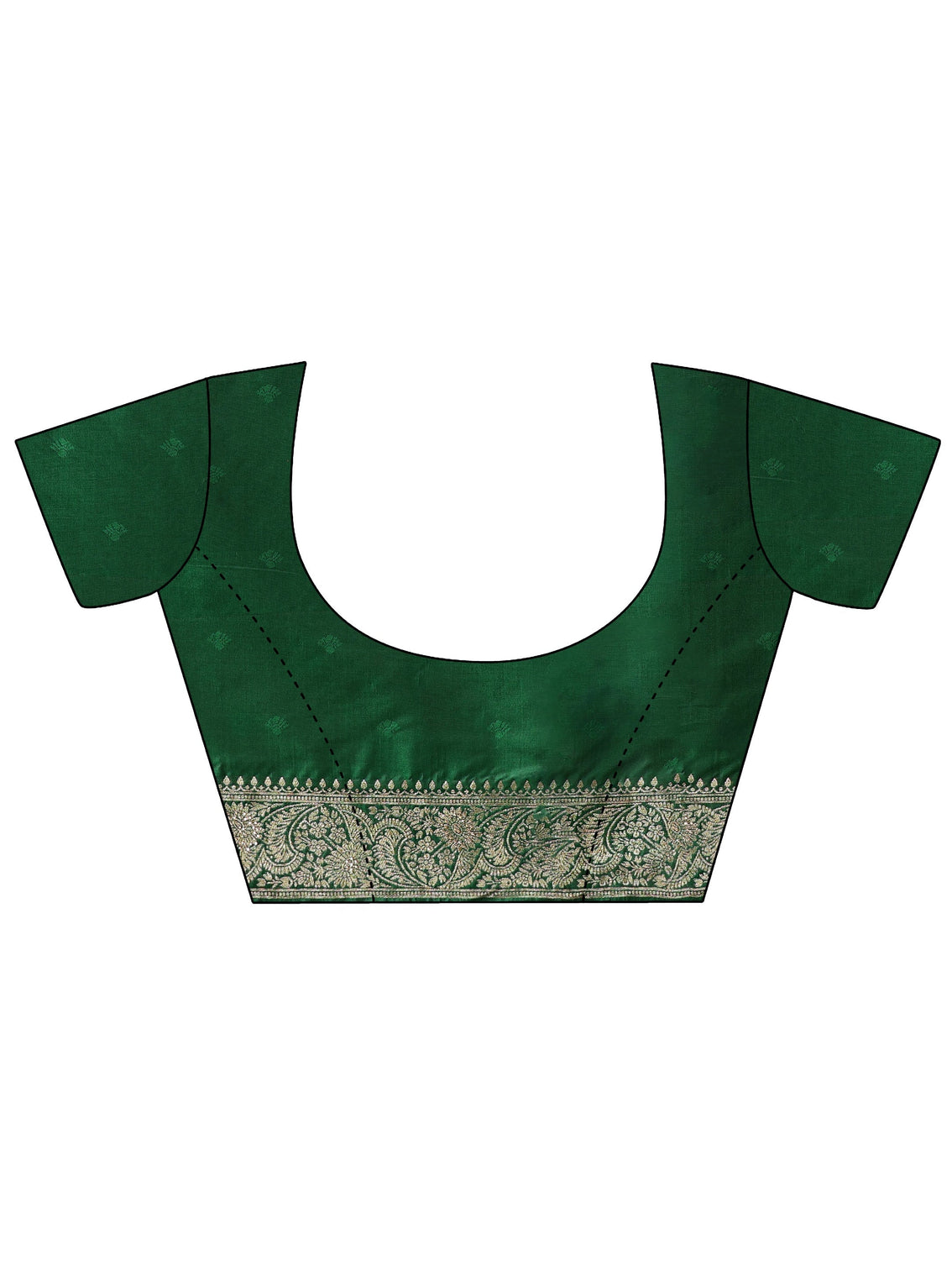 Mameraa Emerald Green Silk Blend Banarasi Saree