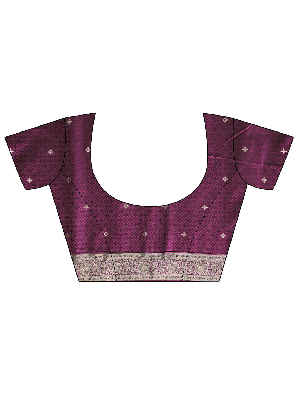 Mameraa Purple Embellished Satin Banarasi Saree