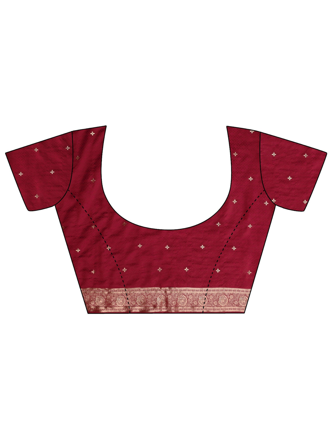 Mameraa Brick Red  Embellished Satin Banarasi Saree