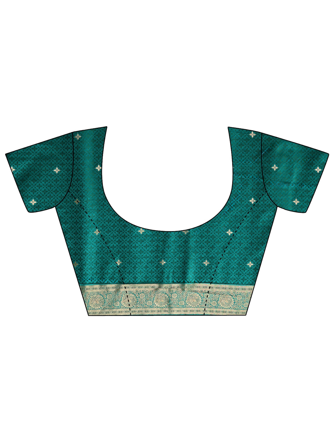 Mameraa Teal Green Embellished Satin Banarasi Saree
