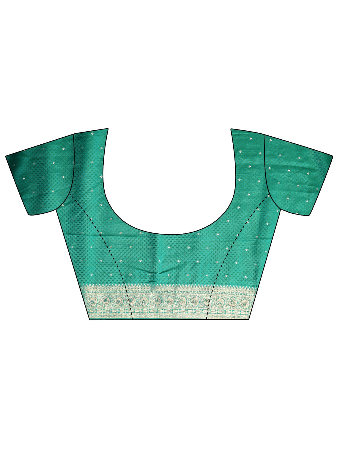 Mameraa Teal Green Embellished Satin Banarasi Saree