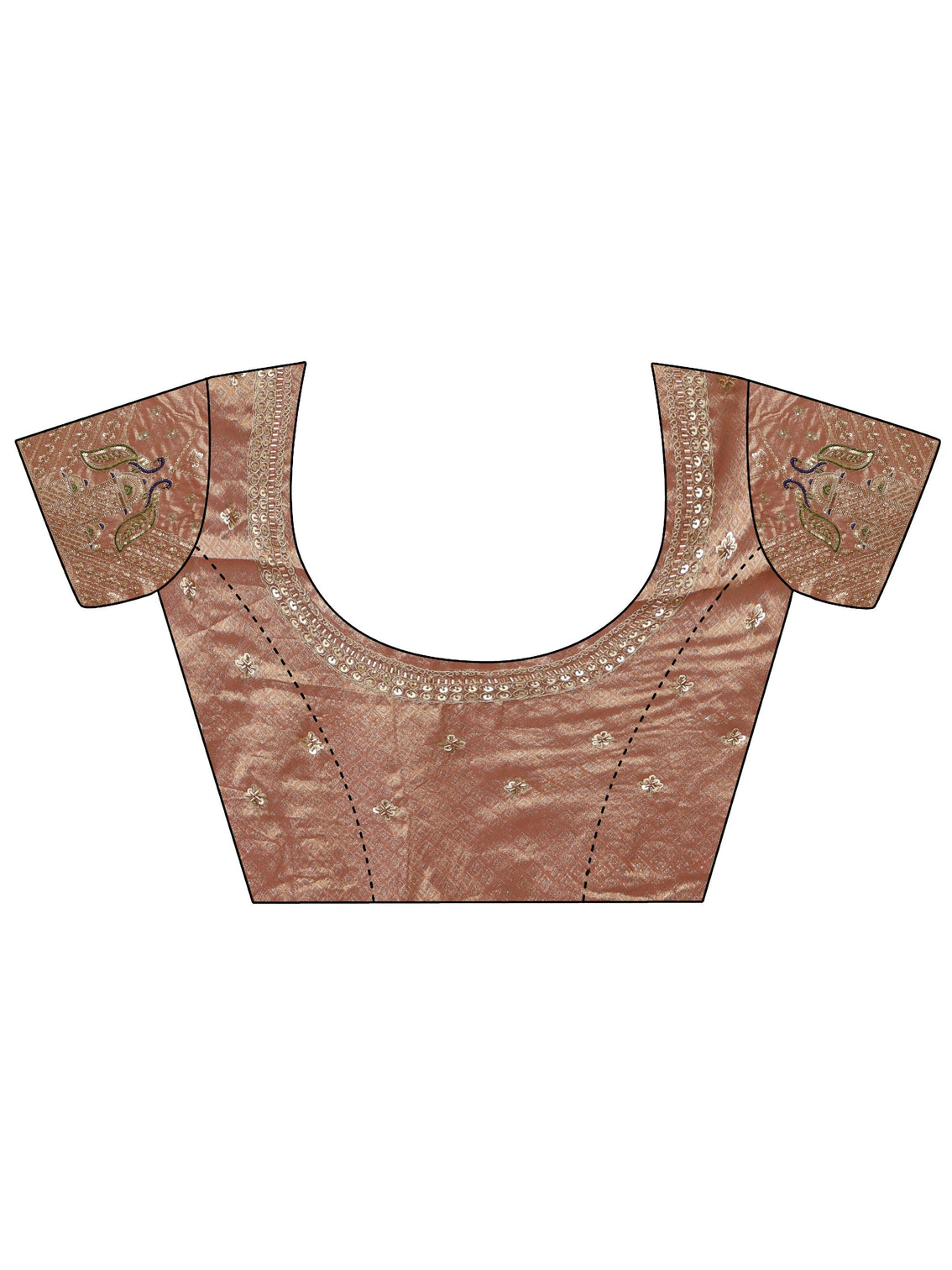 Mameraa Rose Pink Floral Woven Design Silk Blend Saree