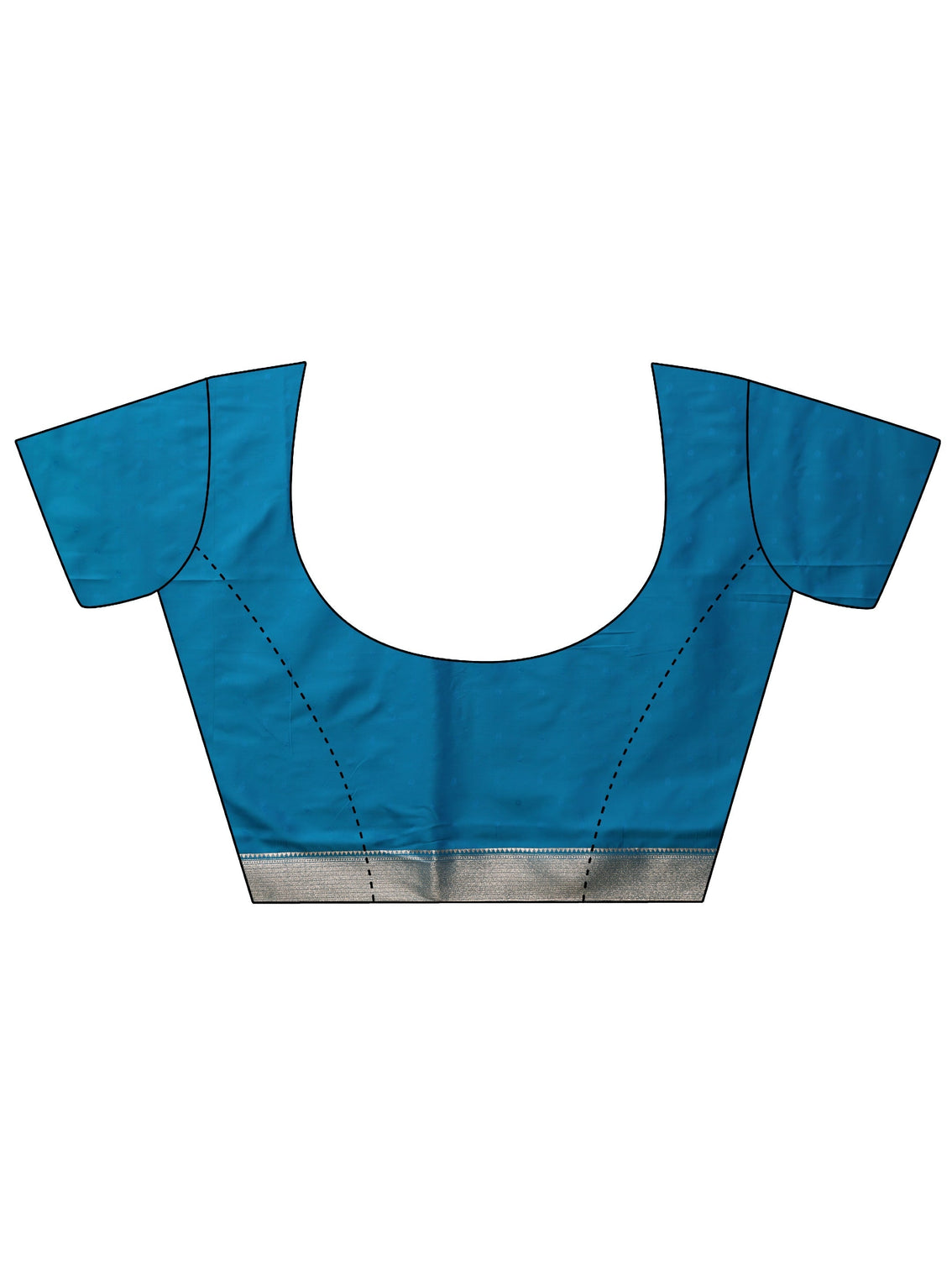 Mameraa Cerulean Blue Peacock Woven Design Silk Blend Saree