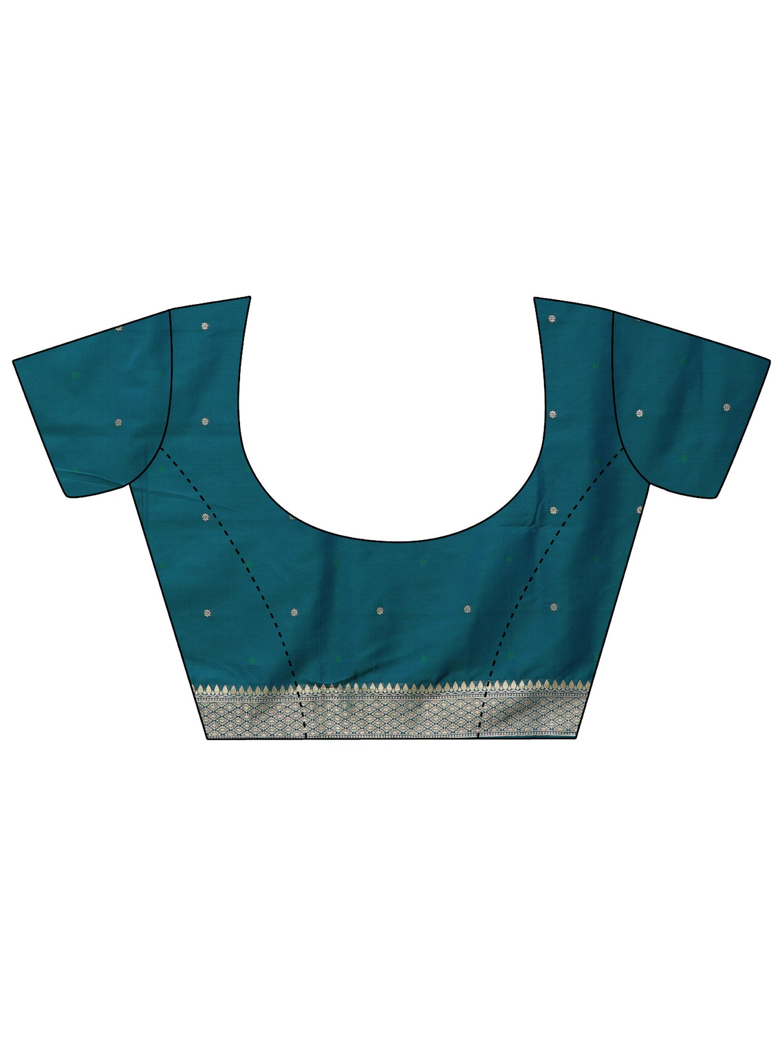 Mameraa Teal Green Deer Motif Kanjeevaram Silk Blend Saree