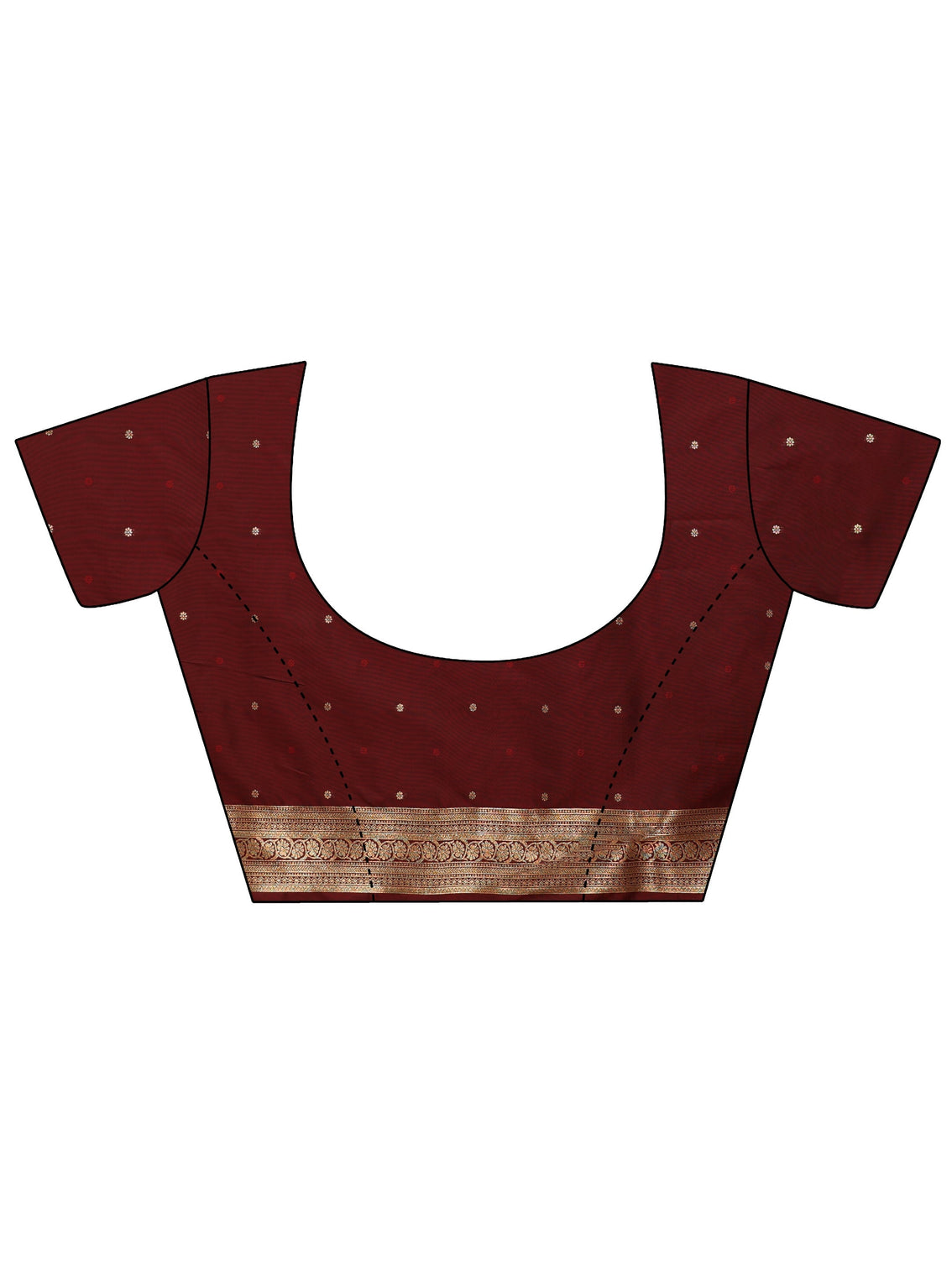 Mameraa Maroon Elephant Motif Kanjeevaram Silk Blend Saree