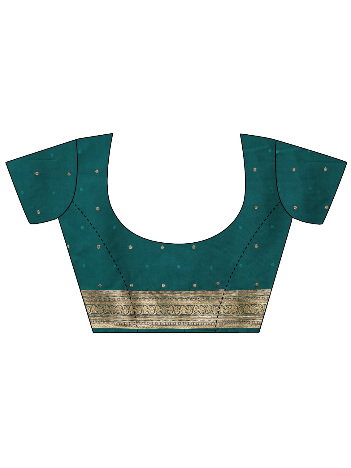 Mameraa Peacock Green Elephant Motif Kanjeevaram Silk Blend Saree