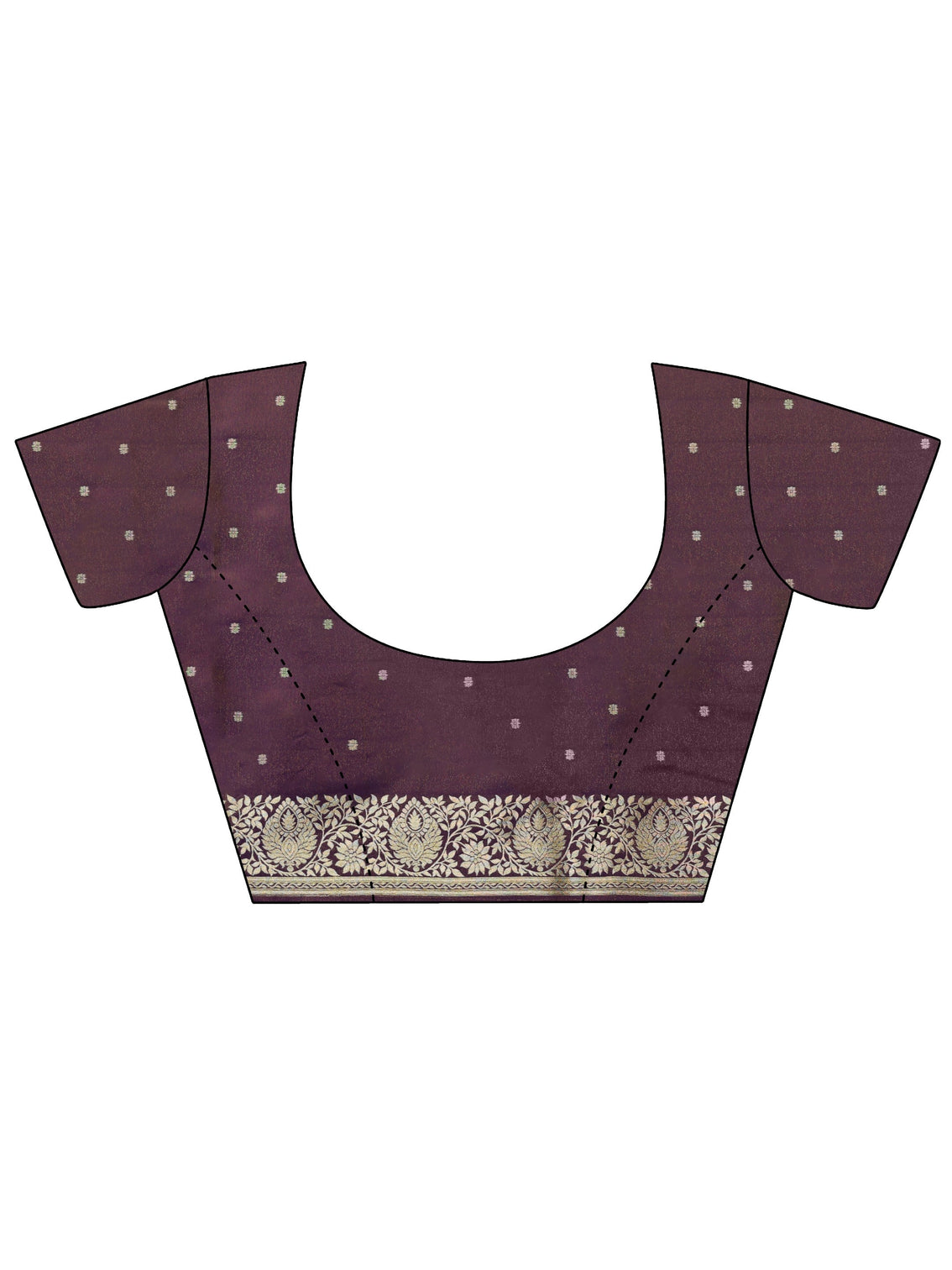 Mameraa Pansy Purple Floral Woven Design Satin Saree