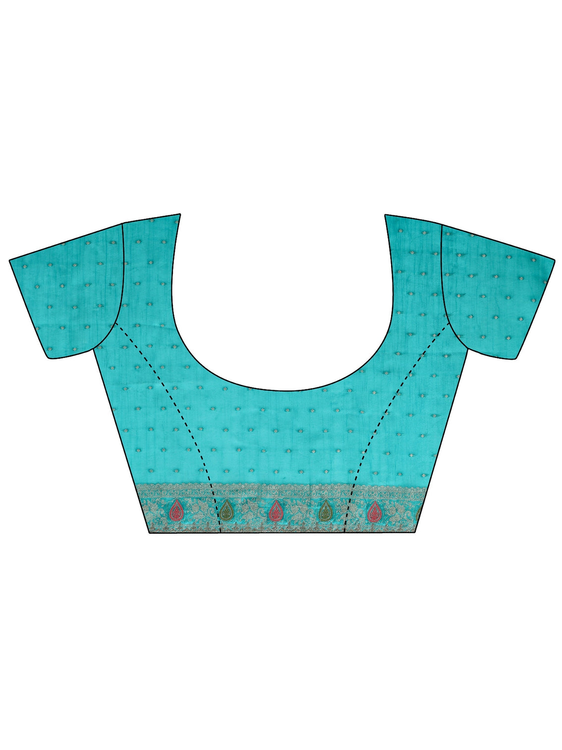 Mameraa Art Teal Blue Bandhani Embellished Chiffon Saree