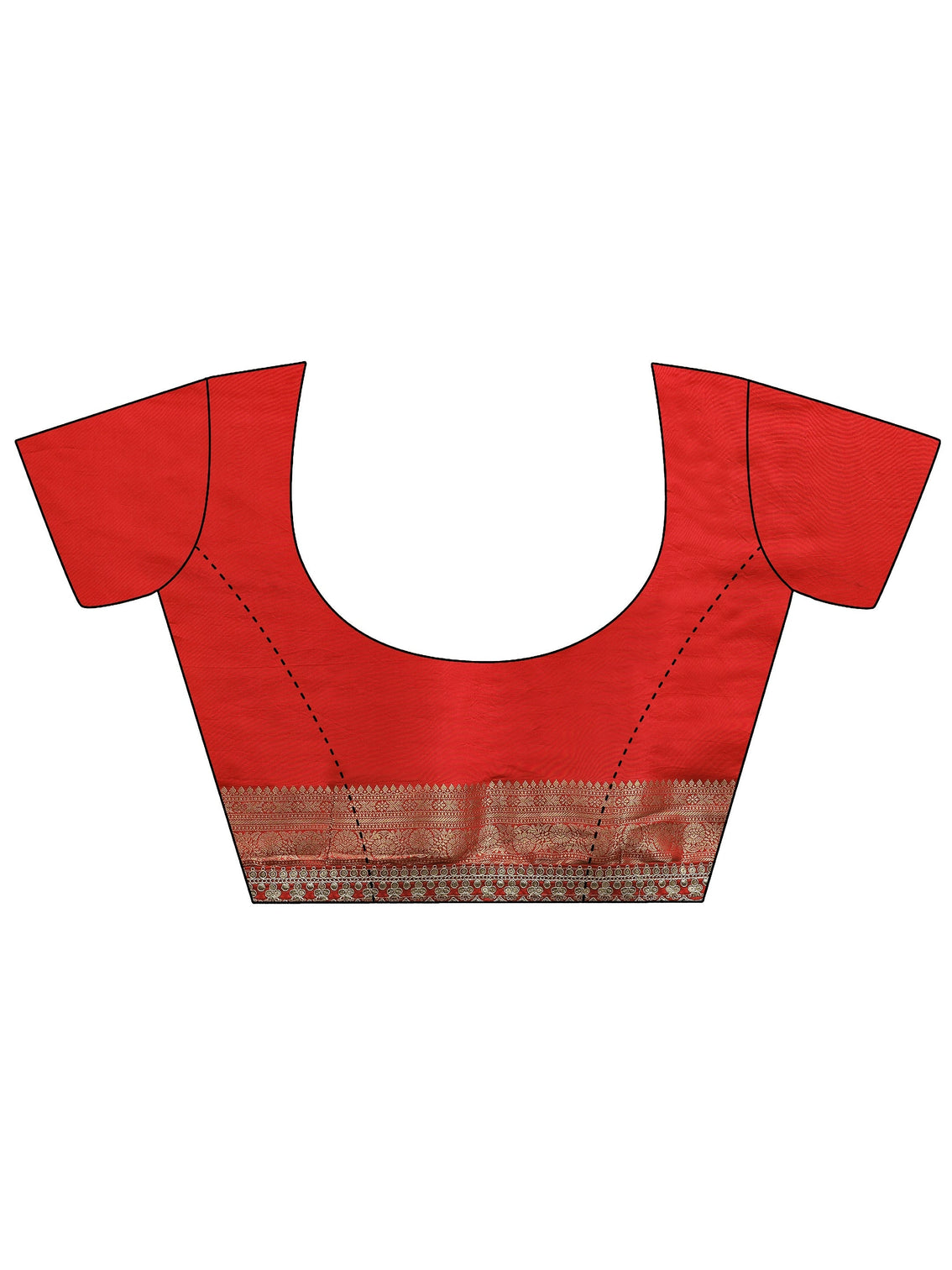 Mameraa Art Red Orange Woven Design Silk Blend Saree
