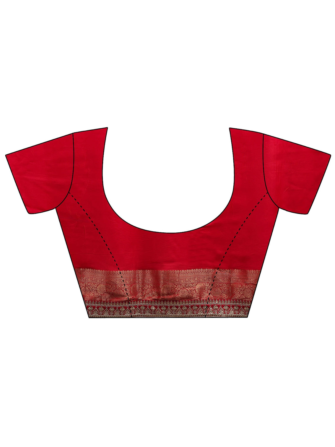 Mameraa Art Red Orange Floral Woven Design Silk Blend Saree