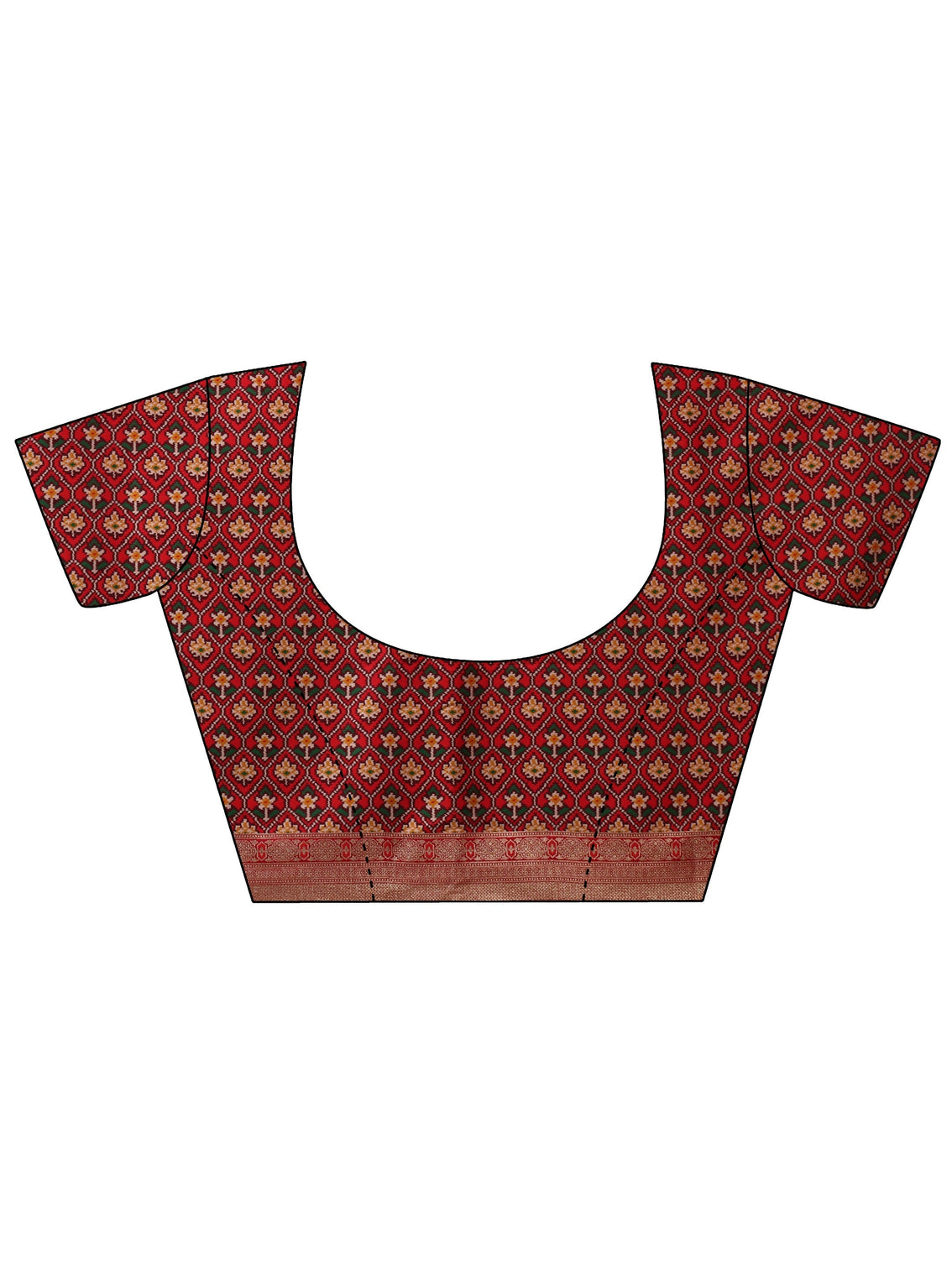 Mameraa Vermillion Red Woven Design Satin Saree