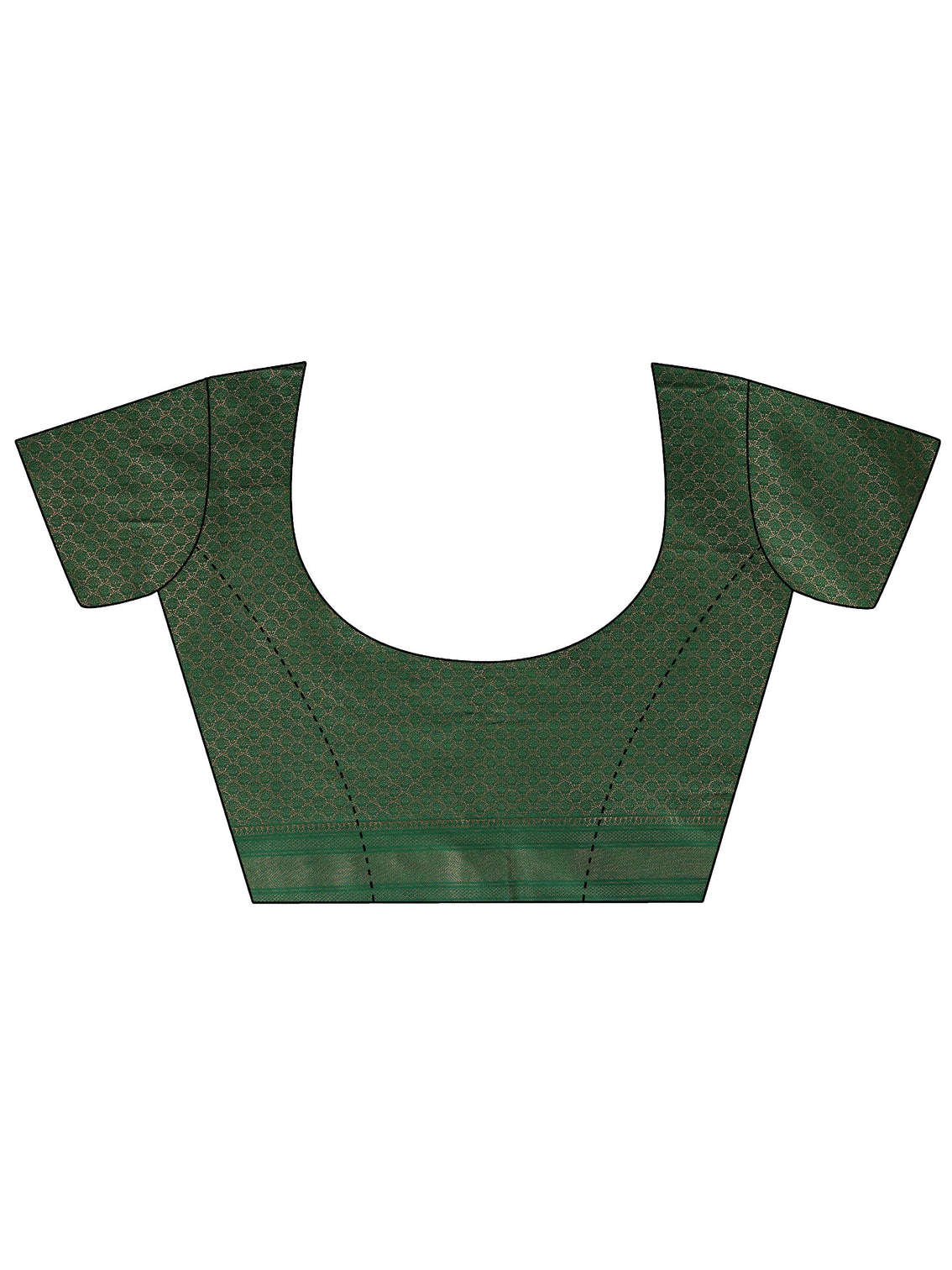 Mameraa Pine Green Banarasi Satin Saree
