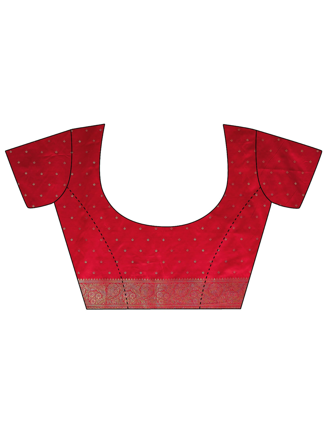Mameraa Red Floral Banarasi Silk Blend Saree
