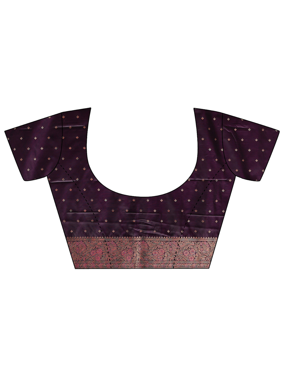 Mameraa Purple Floral Woven Design Silk Blend Banarasi Saree