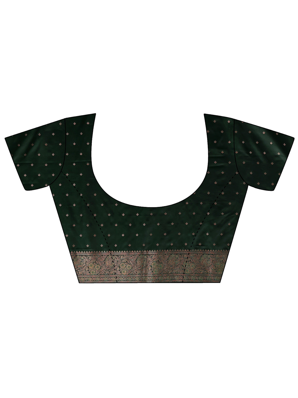 Mameraa Jungle Green Floral Banarasi Silk Blend Saree