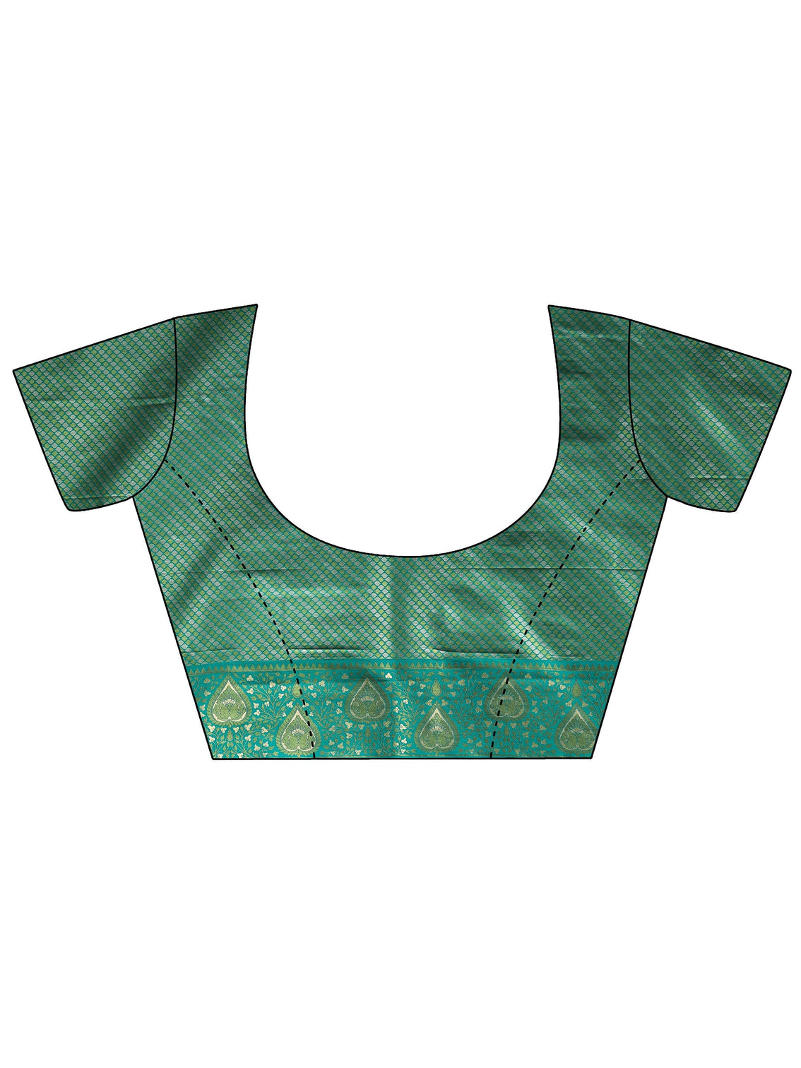 Mameraa Green Leaf Woven Design Brocade Saree