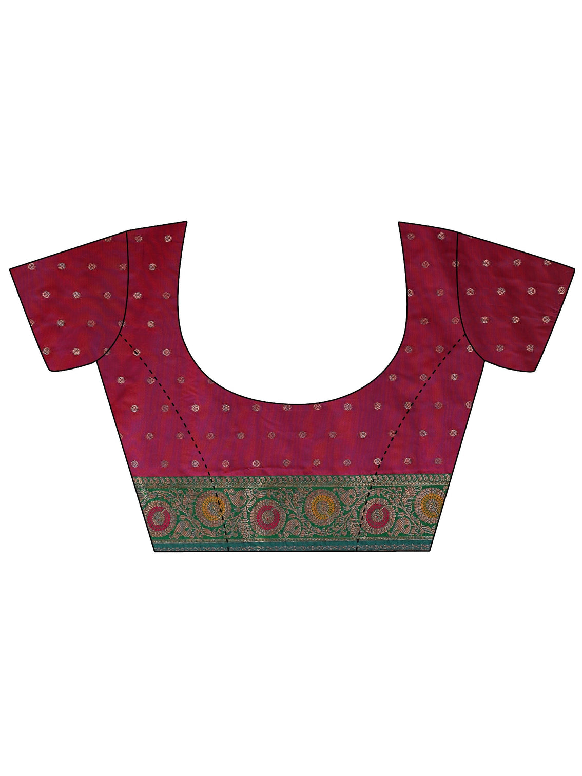 Mameraa Magenta Pink Woven Design Silk Blend Saree