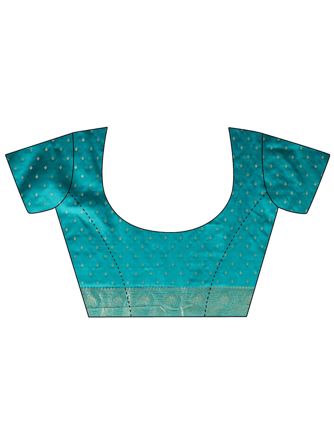 Mameraa Sea Green Floral Woven Design Brocade Saree