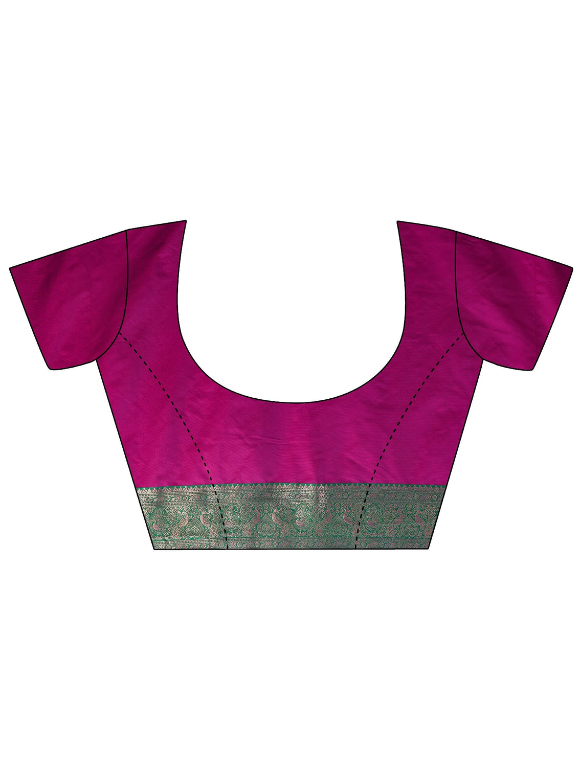 Mameraa Purple and Teal Green Peacock Woven Design Silk Blend Saree