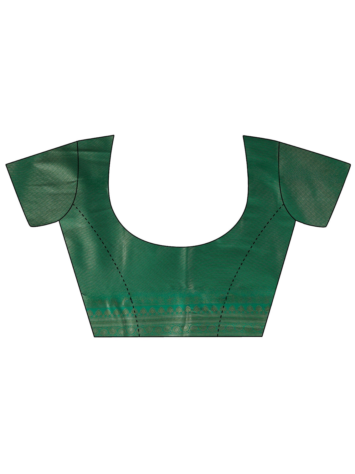 Mameraa Light Green and Dark Green Floral Woven Design Silk Blend Saree