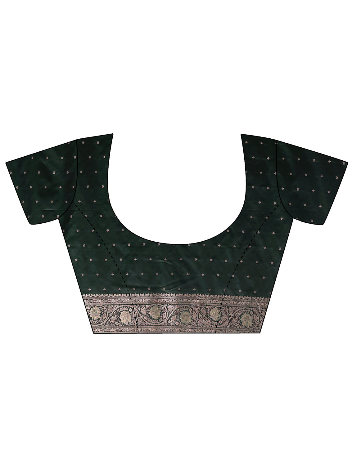 Mameraa Jungle Green Floral Woven Design Banarasi Satin Saree