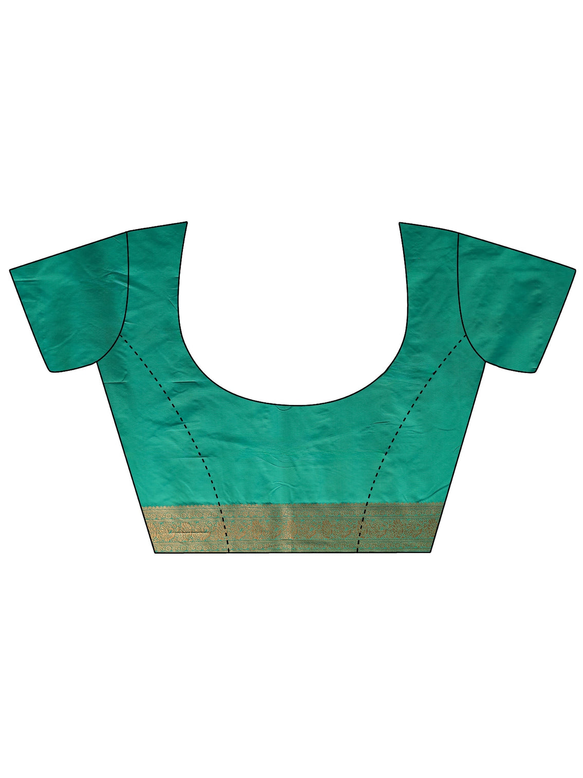Mameraa Lemon Green and Green Woven Design Silk Blend Banarasi Saree