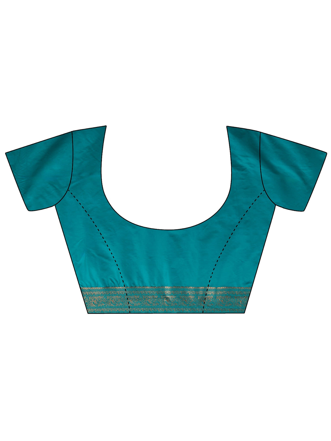 Mameraa Sap Green and Blue Woven Design Silk Blend Banarasi Saree