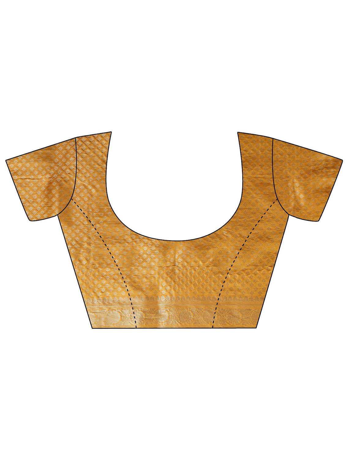 Mameraa Mustard Floral Woven Texture Silk Blend Saree