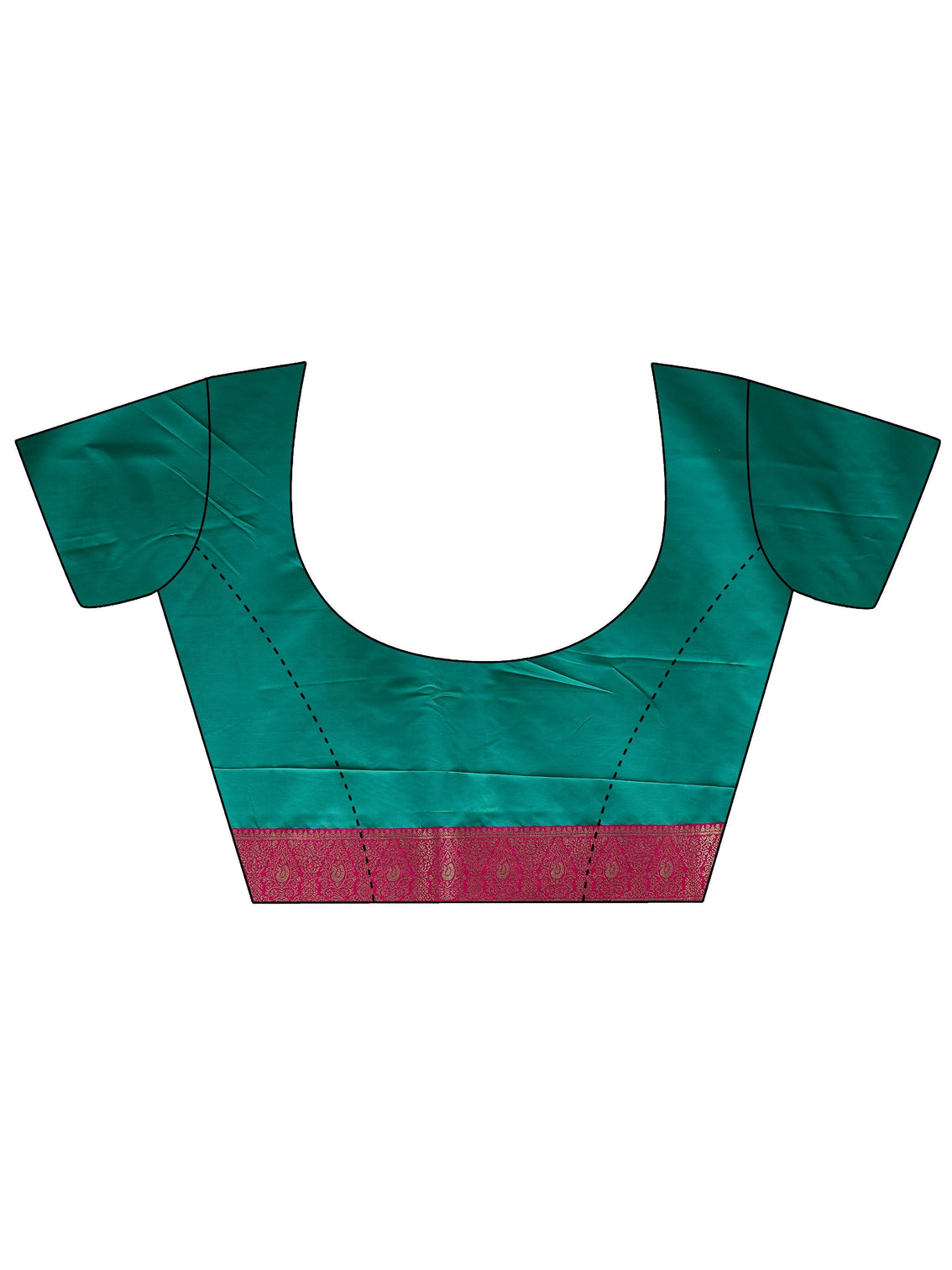 Mameraa Sea Green and Pink Banarasi Silk Blend Saree