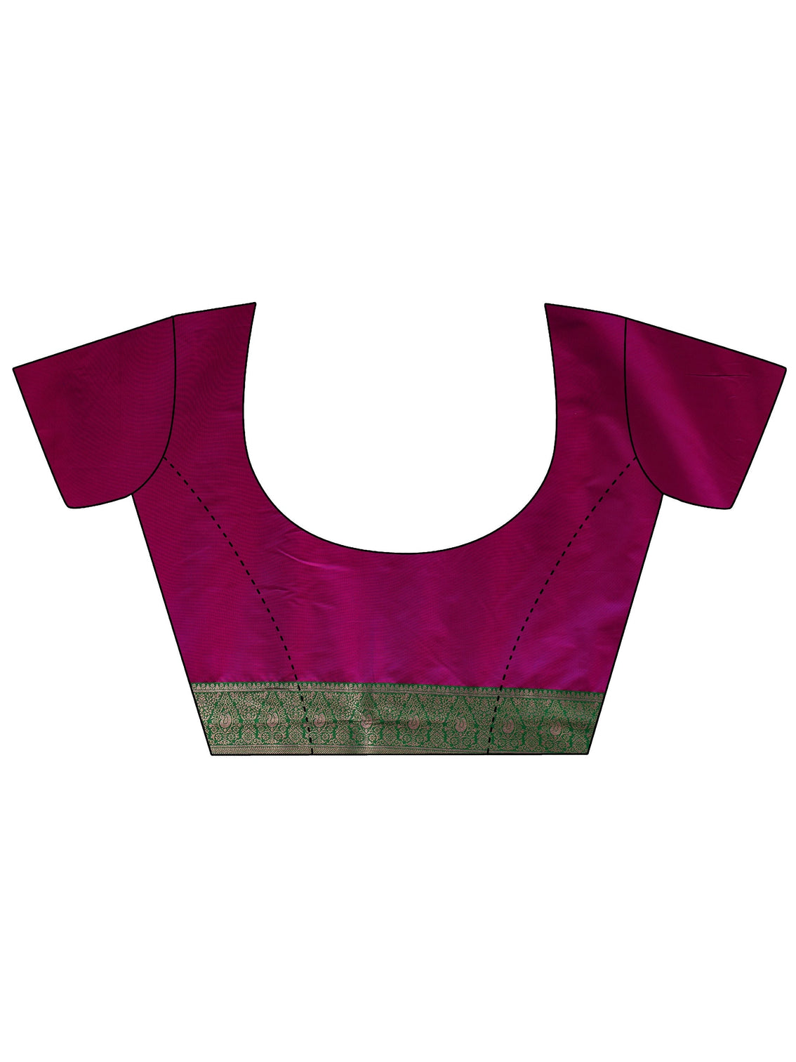 Mameraa Wine and Green Banarasi Silk Blend Saree