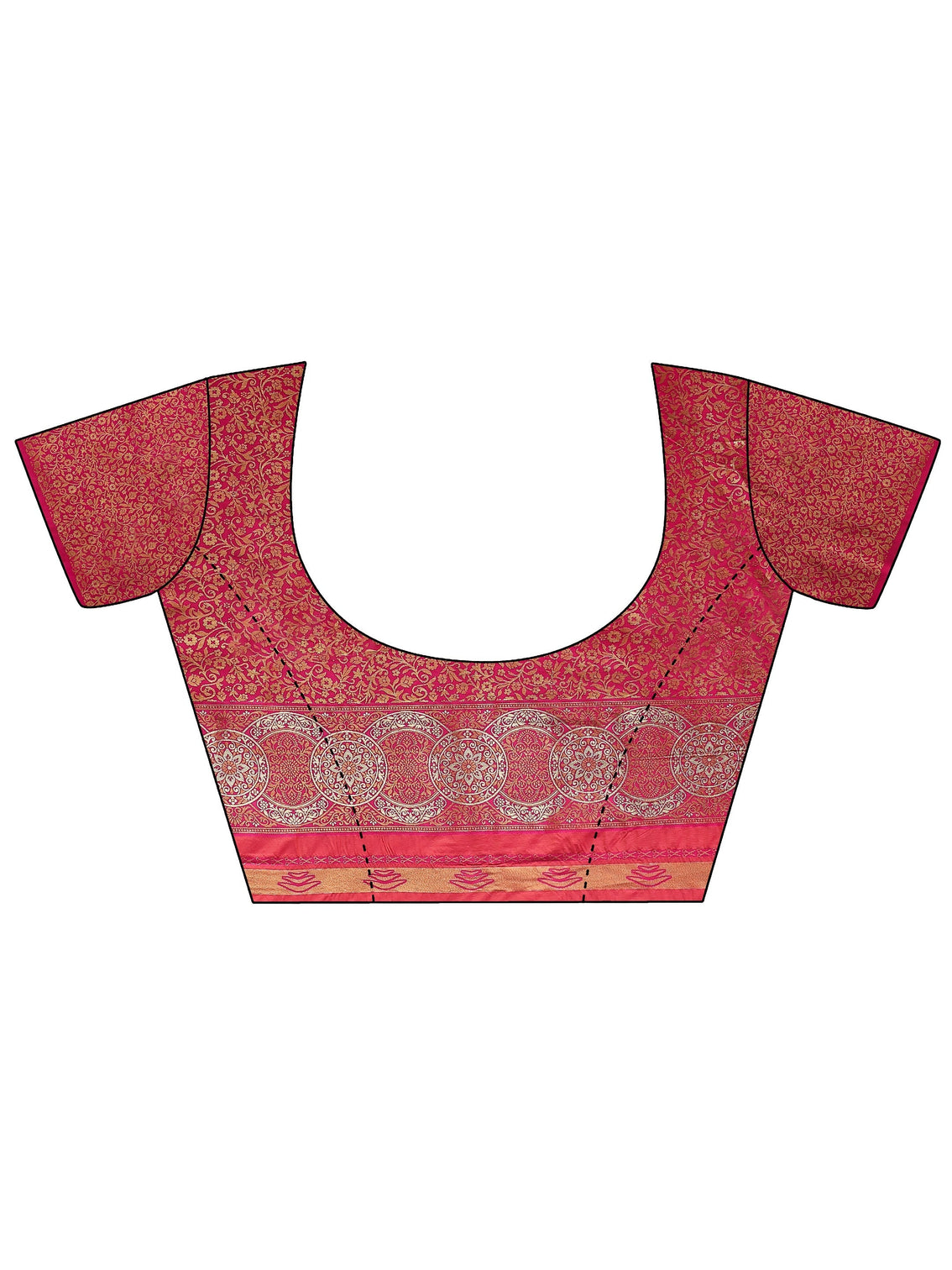 Mameraa Mustard and Pink Woven Design Silk Blend Saree