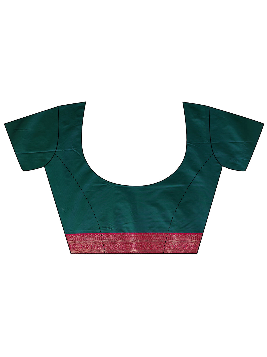 Mameraa Blue and Red Woven Design Silk Blend Saree