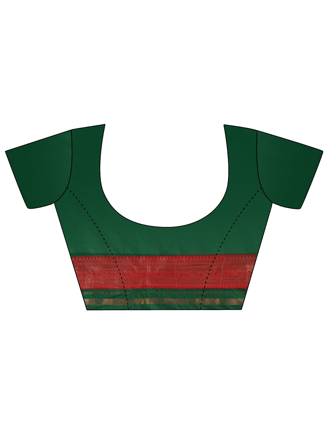Mameraa Green and Red Woven Design Silk Blend Saree