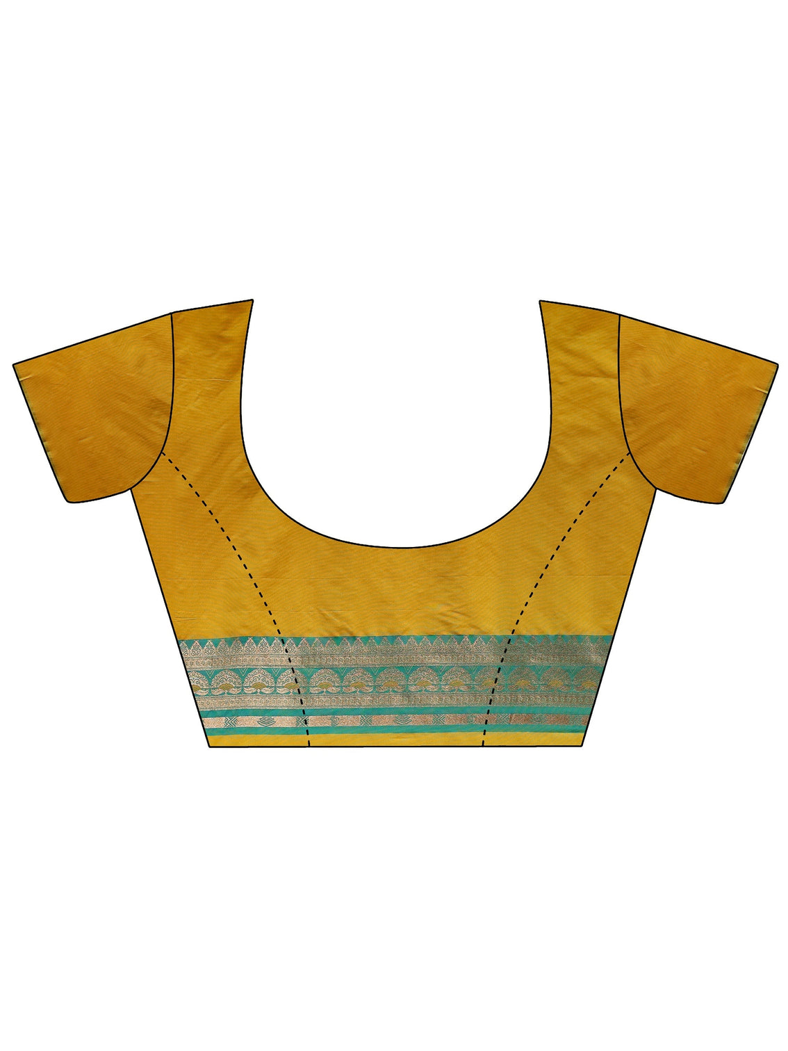 Mameraa Mustard and Green Woven Design Silk Blend Saree