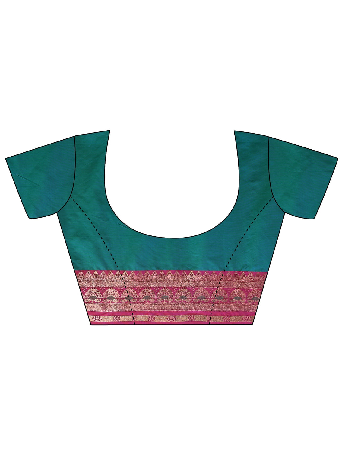 Mameraa Blue and Pink Woven Design Silk Blend Saree