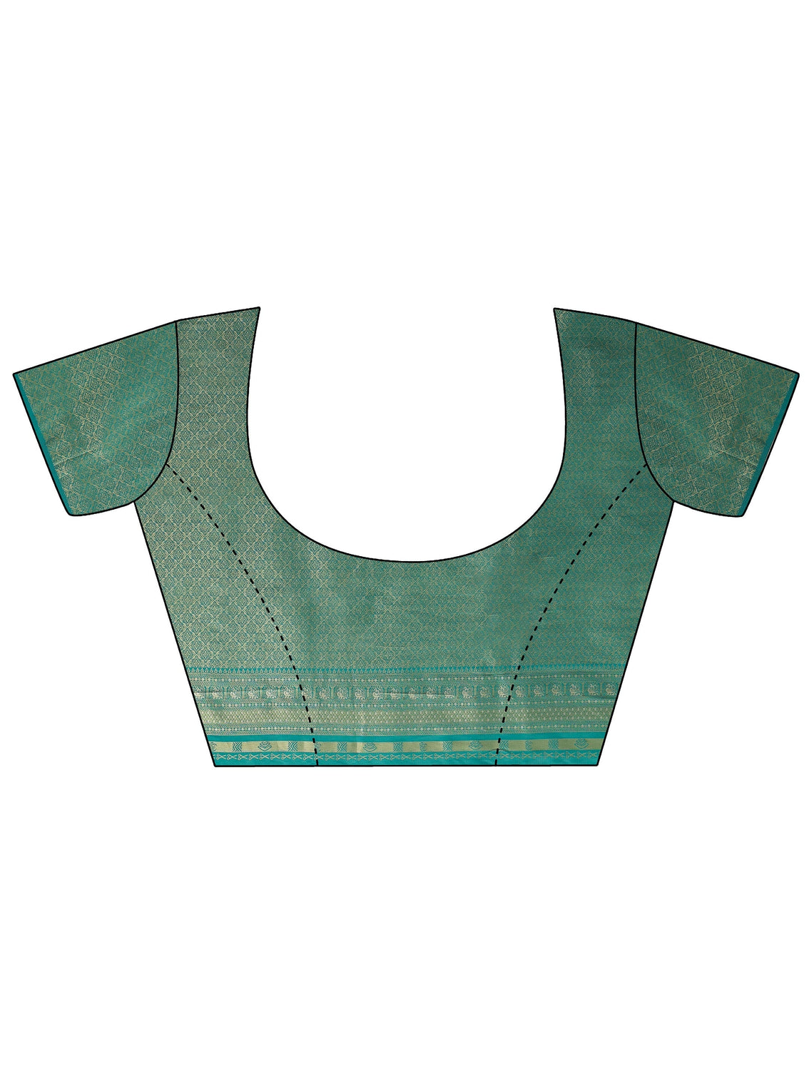 Mameraa Mustard and Green Floral Woven Design Silk Blend Saree